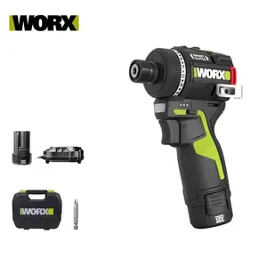 WORX WU139 مفك براغي بدون فرشاة خفيف الوزن مثقاب لاسلكي 50N.m 1/4 بوصة مثقاب كهربائي 12 فولت بطارية مثقاب صغير للمساحات الضيقة