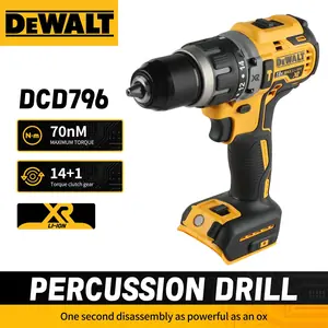 مفك براغي كهربائي DEWALT DCD796 بقوة 20 فولت بدون فرشاة، عزم دوران عالي 70 نيوتن متر، أداة طاقة محمولة متعددة الوظائف لجميع الأعمال