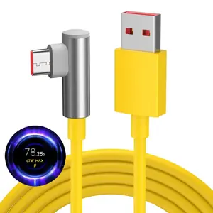كابل شحن سريع من النوع C ، كوع 90 درجة ، شحن توربو ، 6A ، 67W ، Xiaomi Redmi Note 11T ، 12 ، 13 ، POCO X5 Pro ، Mi ، 1m ، وتمر م