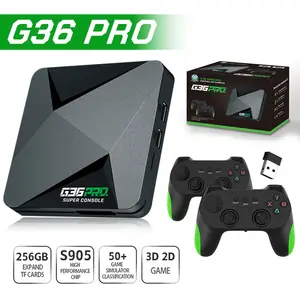 وحدة تحكم ألعاب فيديو Super Console G36 Pro ريترو 256 جيجابايت مع 120000+ ألعاب لـ PS1/GBA/MD/CPS مع صندوق ألعاب هدية للأطفال