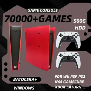 وحدة تحكم ألعاب 1 تيرابايت X2 لـ PS2/PSP/N64/Wii/Gamecube/Saturn مع أكثر من 70000 لعبة و60 محاكي، توصيل وتشغيل لأجهزة الكمبيوتر ويندوز، وحدة تحكم لاسلكية