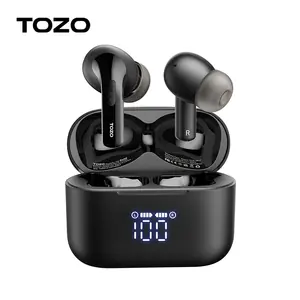 TOZO T20 سماعات أذن لاسلكية حقيقية سماعات بلوتوث 48.5 ساعة وقت اللعب ENC مع ميكروفون مزدوج لإلغاء الضوضاء IPX8 مقاوم للماء