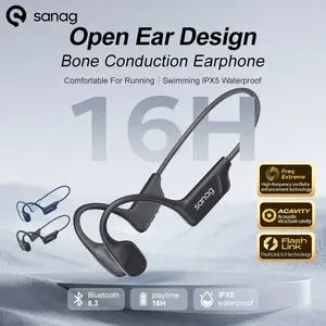 Sanag B22s سماعة توصيل العظام 16 ساعة وقت اللعب IPX5 مقاوم للماء Bluetooth5.3 سماعات مجال الصوت المكاني الديناميكي