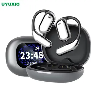 UYUXIO في الوقت الحقيقي AI لغة الترجمة سماعات أذن مع شاشة LCD تعمل باللمس OWS سماعة لاسلكية مع 144 لغة على الانترنت سماعة