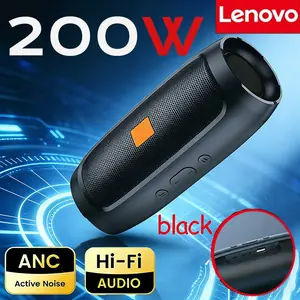 مكبر صوت لينوفو TF USB بلوتوث محمول، مكبر صوت ستيريو مزدوج، تشغيل خارجي، بث صوتي FM، مضخم صوت لاسلكي
