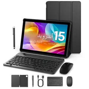 أحدث إصدار عالمي لجهاز Android 15 اللوحي، تابلت 10 بوصة، معالج رباعي النواة، دقة 1280*800، ذاكرة وصول عشوائي 12 (3+9) جيجابايت، تخزين 64 جيجابايت