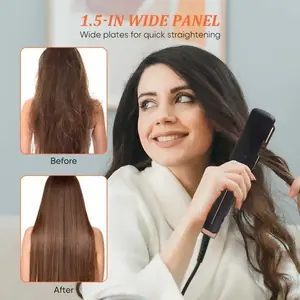 tinsol 2 في 1 مكواة فرد الشعر مكواة تجعيد لوحة سيراميك الأيونات السالبة لوحة واسعة درجة الحرارة قابل للتعديل مكواة فرد الشعر